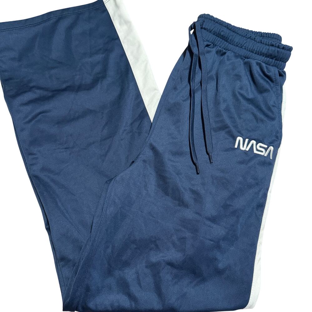 NASA Graphic Women's Blue Wide Leg Track Pants - Size XS - NWT